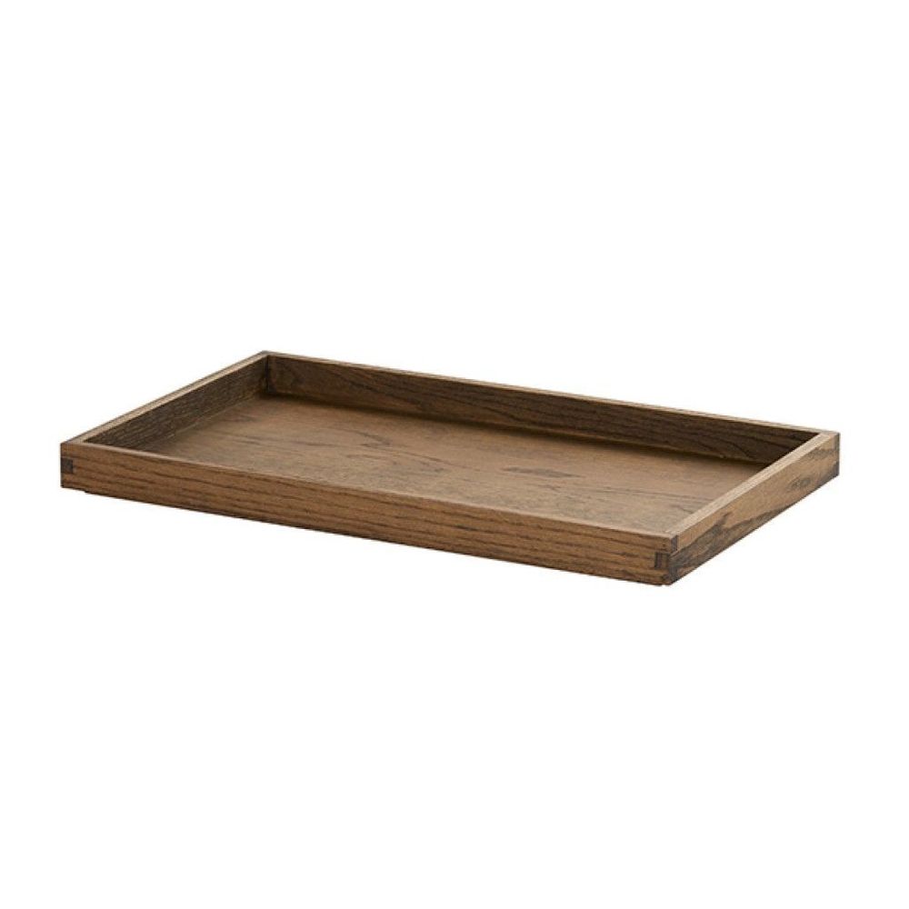 Cal-mil Melrose Collection Chocolate Brown Oak Wood Short Tray, 12 X 20 X 1.5 Inch