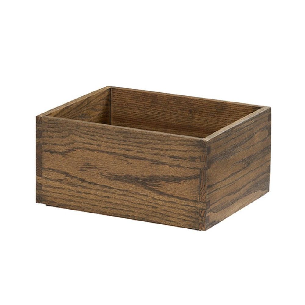 Cal-mil Melrose Collection Chocolate Brown Oak Wood Tall Tray, 10 X 12 X 6 Inch