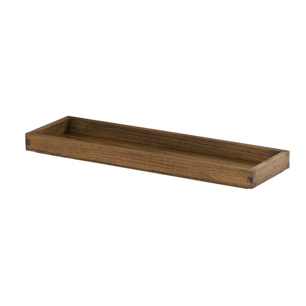 Cal-mil Melrose Collection Chocolate Brown Oak Wood Short Tray, 20 X 6 X 1.5 Inch