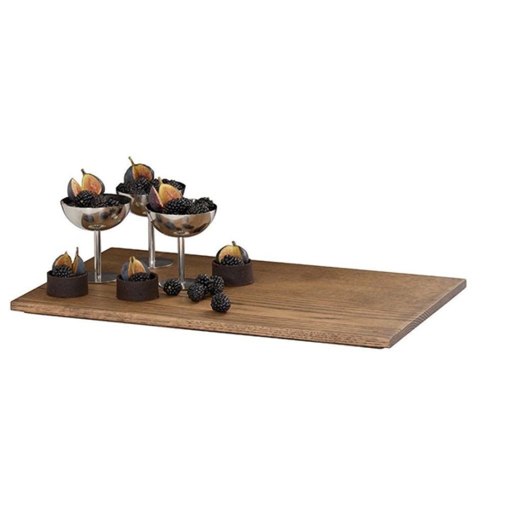 Cal-mil Melrose Collection Chocolate Brown Oak Wood Serving Flat, 20 X 12 X 0.75 Inch -- 3 Per Case