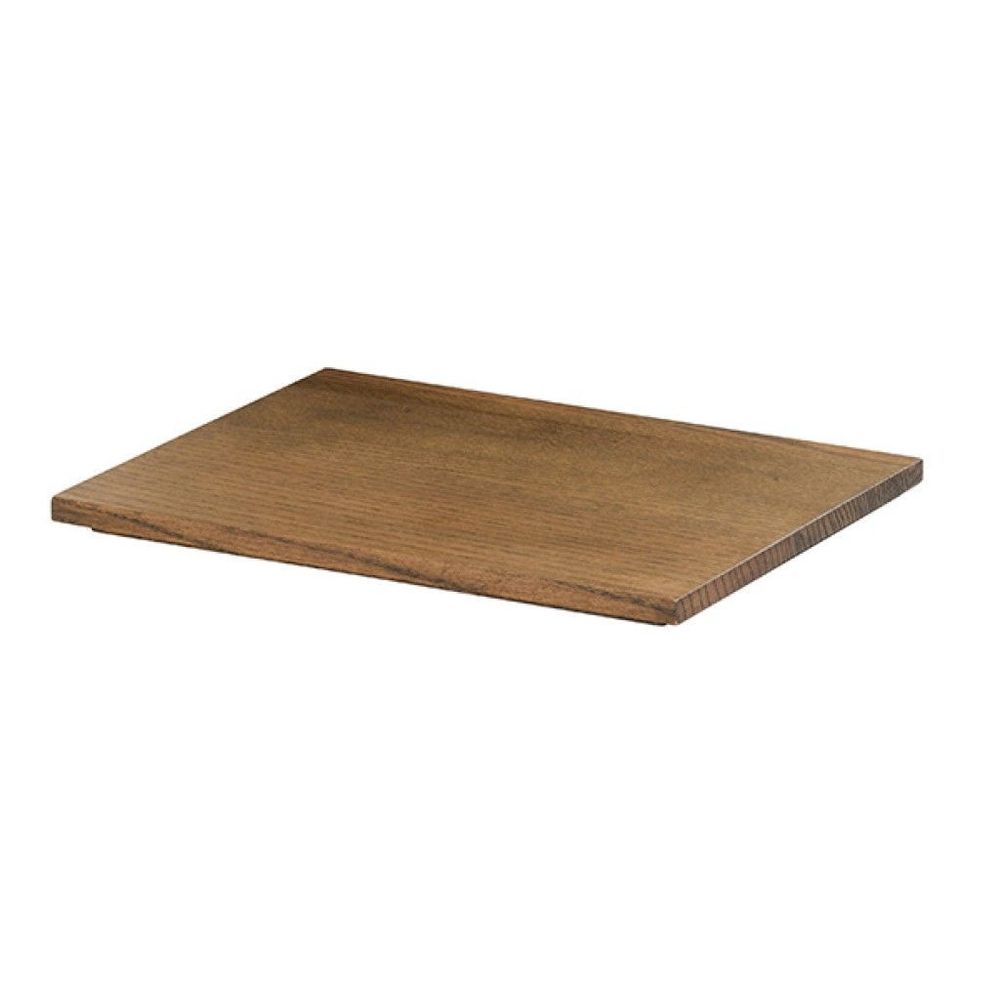 Cal-mil Melrose Collection Chocolate Brown Oak Wood Serving Flat, 10 X 12 X 0.75 Inch -- 3 Per Case