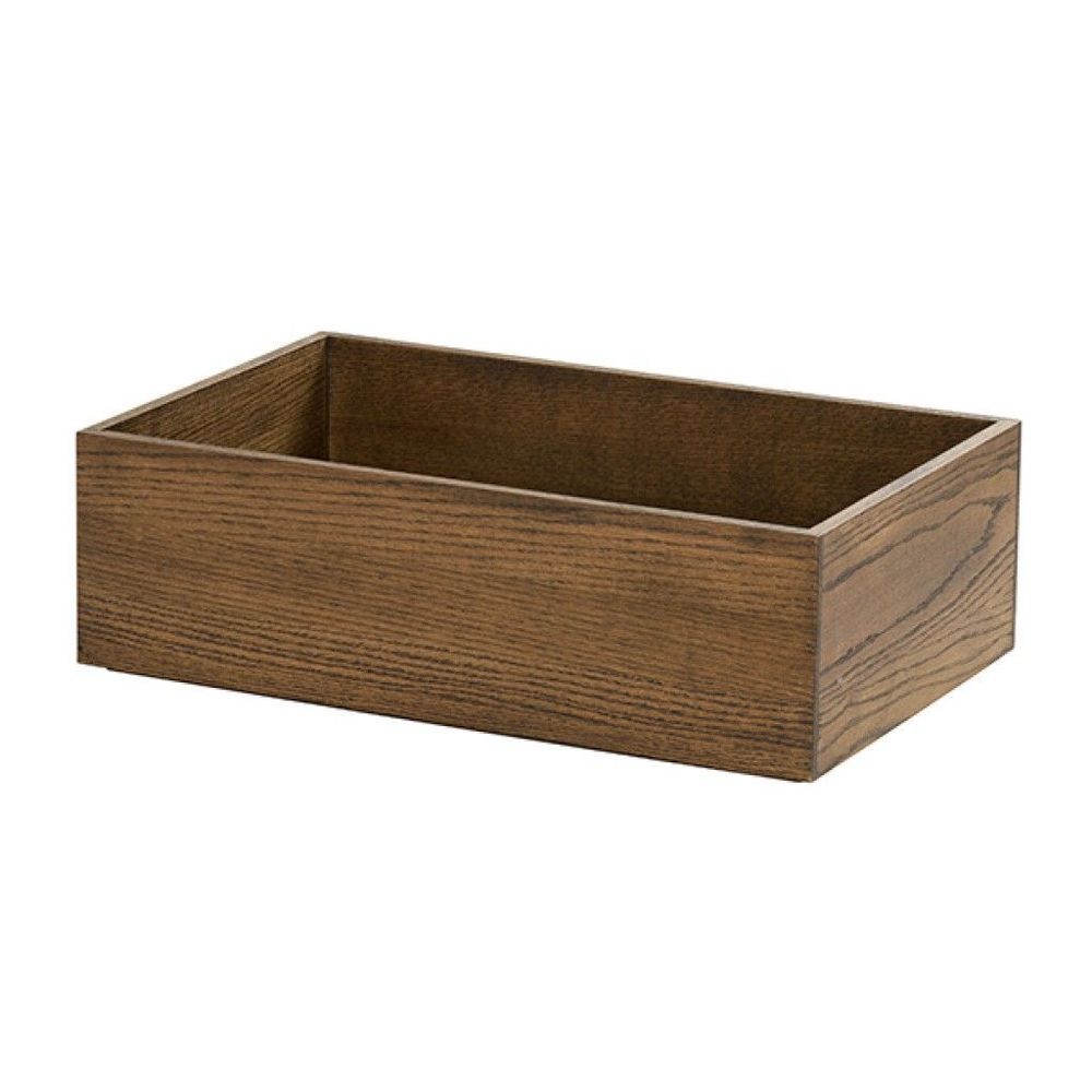 Cal-mil Melrose Collection Chocolate Brown Oak Wood Tall Tray, 12 X 20 X 6 Inch