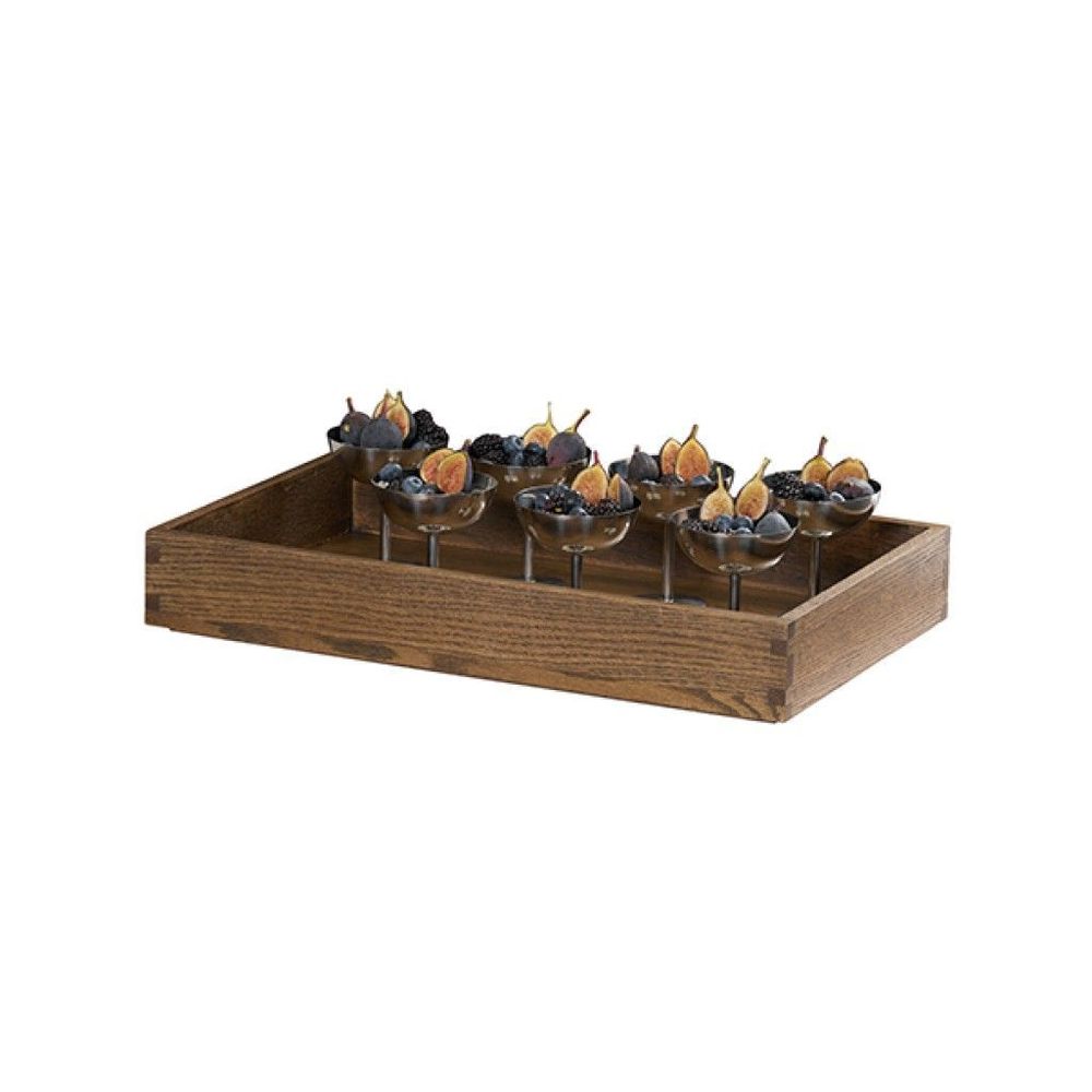 Cal-mil Melrose Collection Chocolate Brown Oak Wood Medium Tray, 12 X 20 X 3 Inch