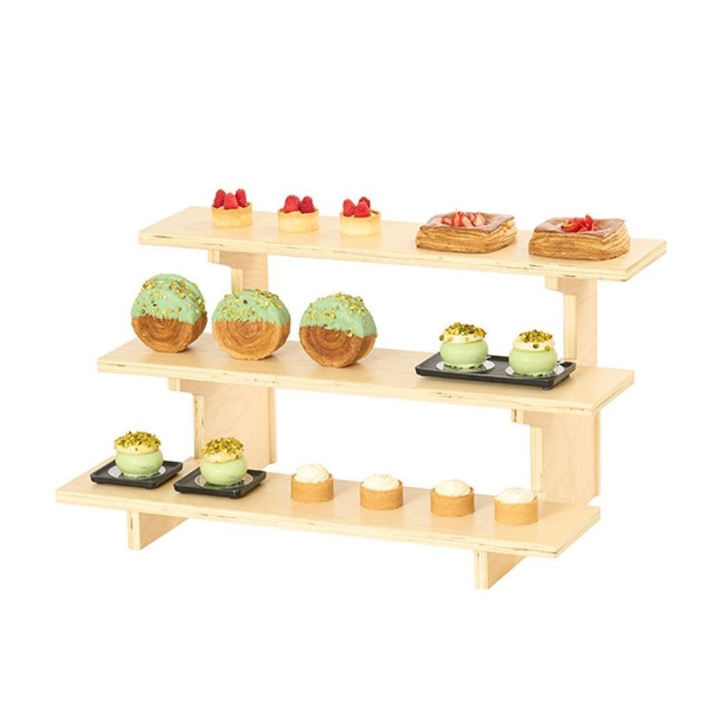 Cal-mil Logan Collection Birch Wood 3-tier Straight Piece Shelf System, 29 X 18 1/2 X 15 1/4 Inch