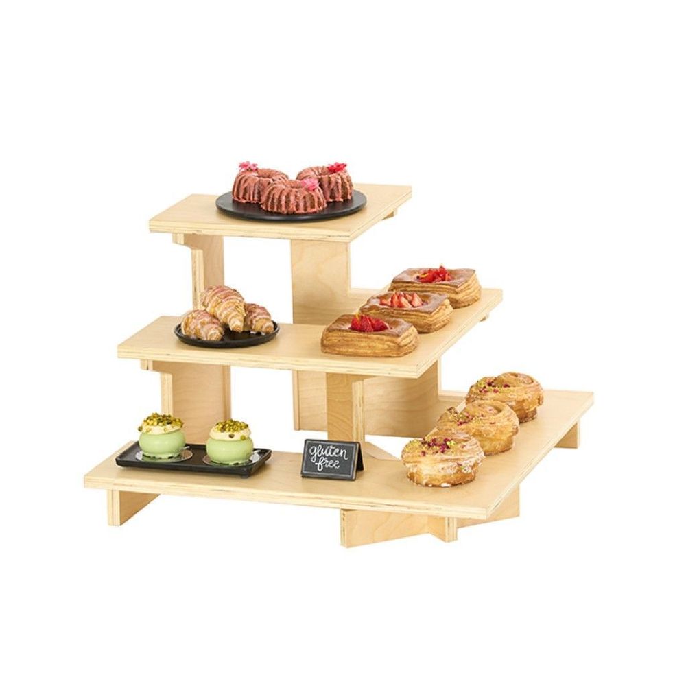 Cal-mil Logan Collection Birch Wood 3-tier Corner Piece Shelf System, 23 X 23 X 15 1/4 Inch