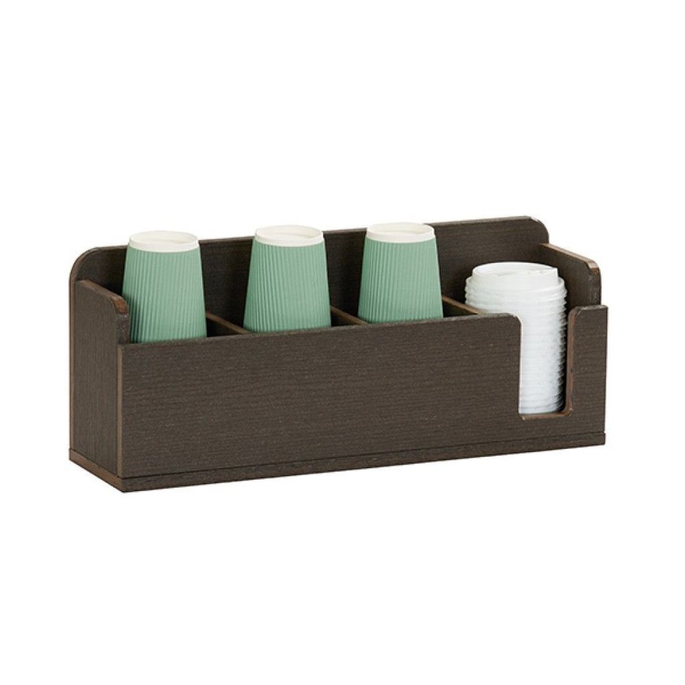 Cal-mil Vista Collection Mocha Four Section Cup And Lid Holder, 8 X 20 X 6 Inch