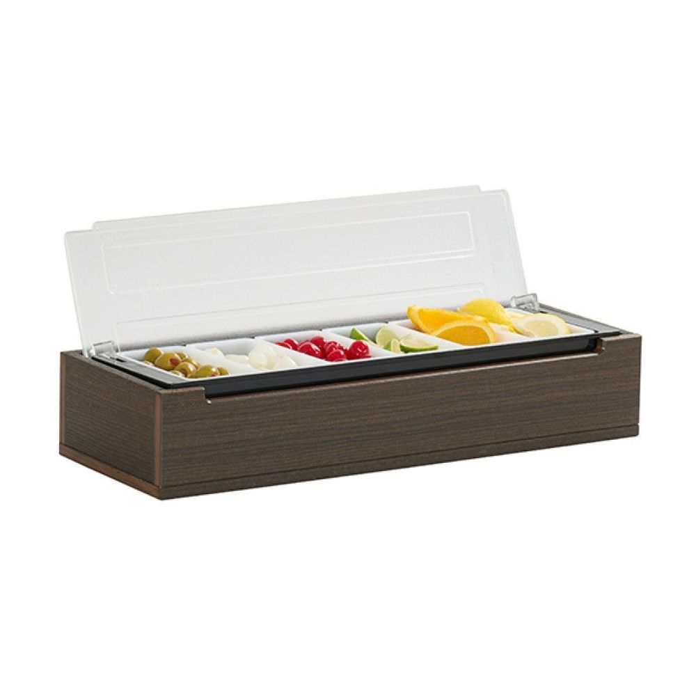 Cal-mil Vista Collection Mocha Six Section Bar Organizer, 7.5 X 20.75 X 4.5 Inch