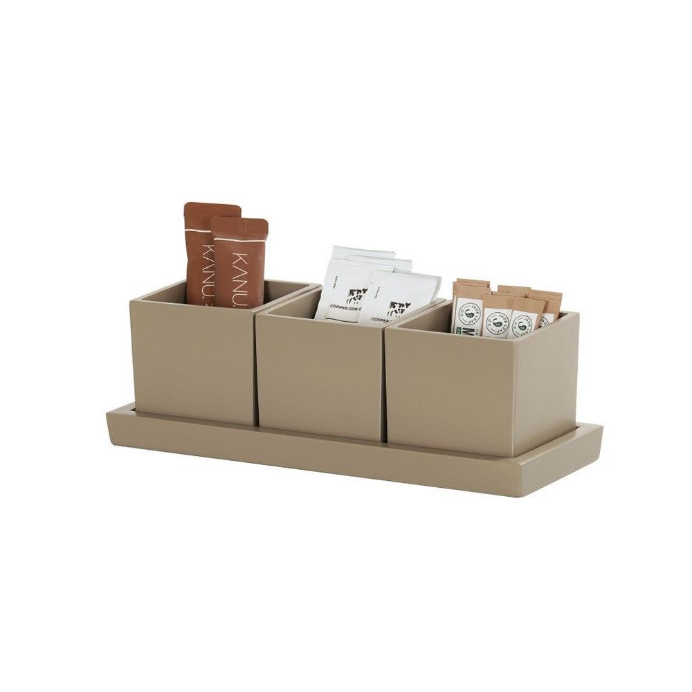 Cal-mil Resin Taupe Three Jar Set Display, 5 X 12.75 X 5 Inch