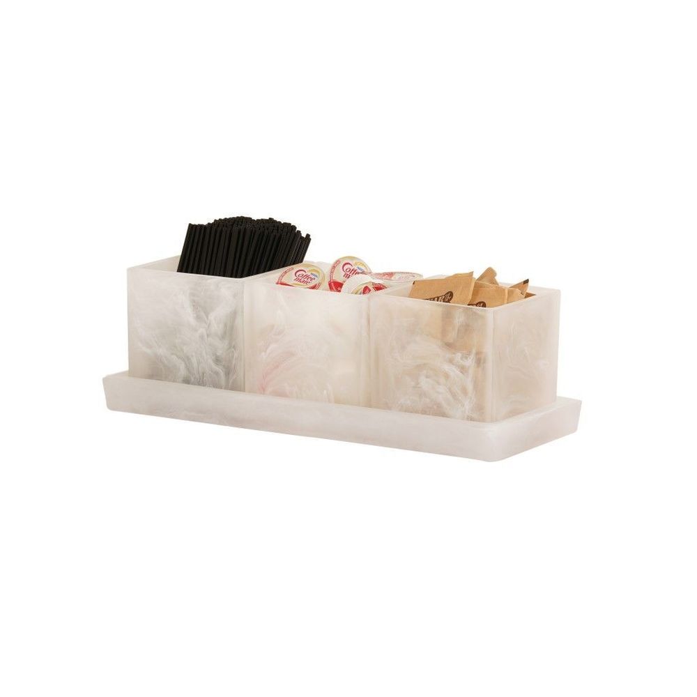 Cal-mil Resin White Cloud Three Jar Set Display, 5 X 12.75 X 5 Inch