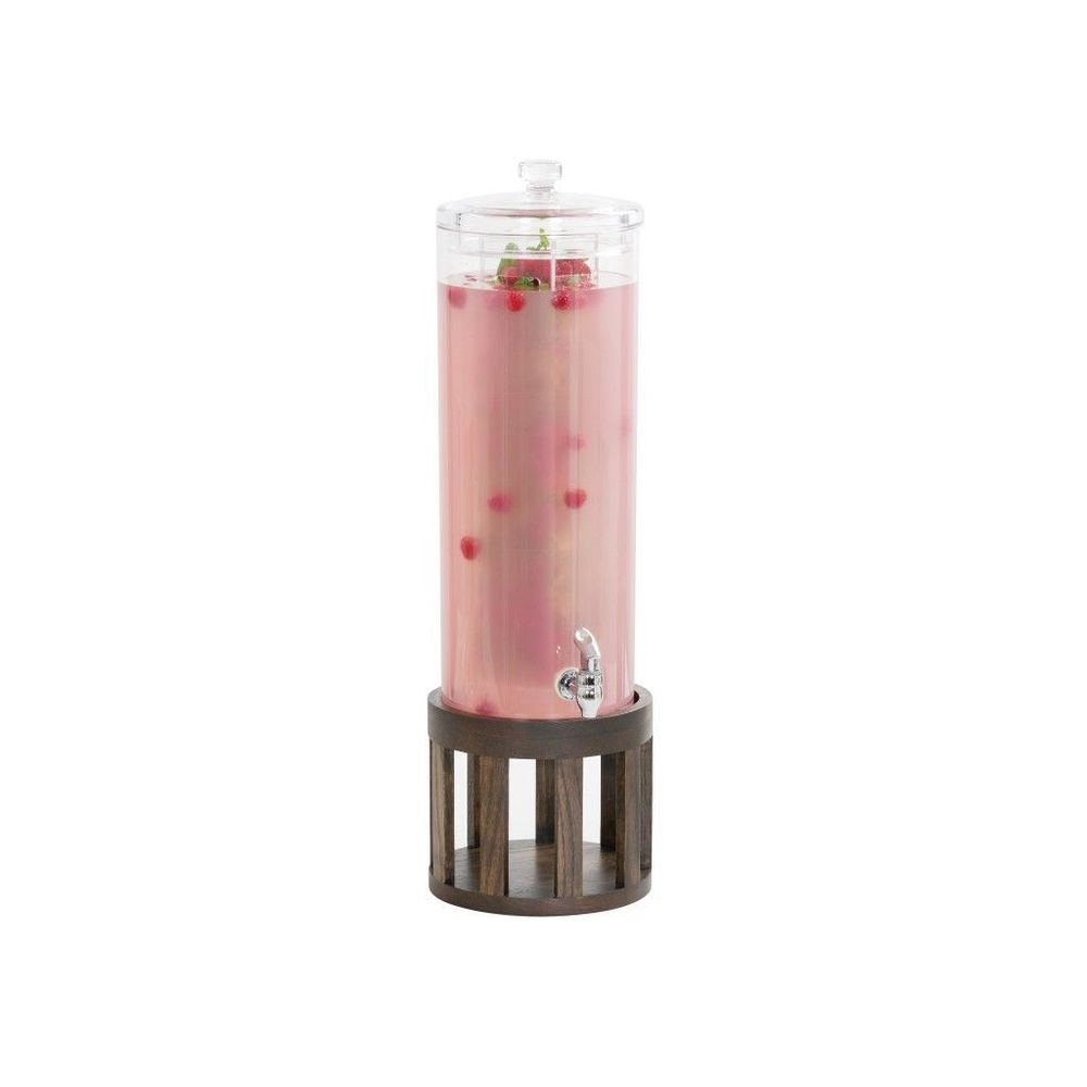Cal-mil Dispensador De Bebidas De Infusión Redondo De Madera De Roble Color Chocolate De La Colección Melrose, Capacidad De 3 Galones