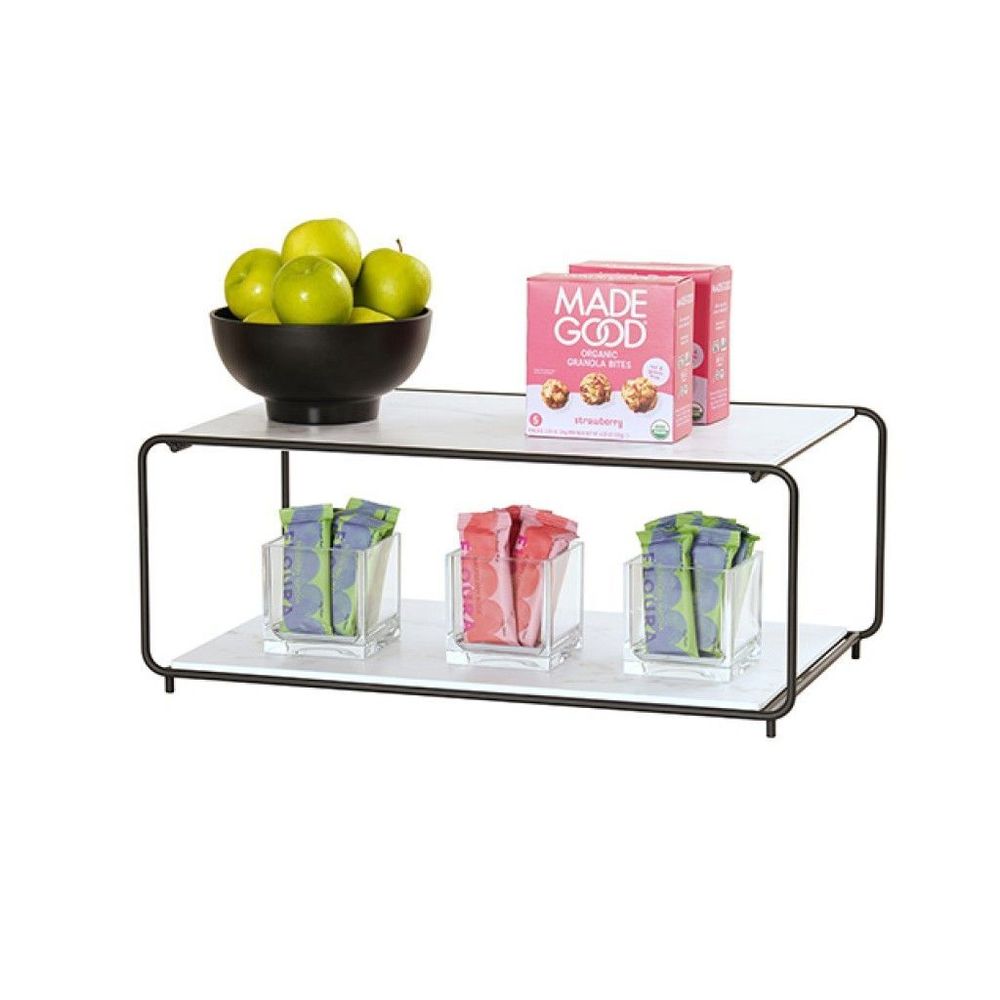 Cal-mil Logan Collection Black Wire 2-tier Modular Frame, 12 X 20 Inch