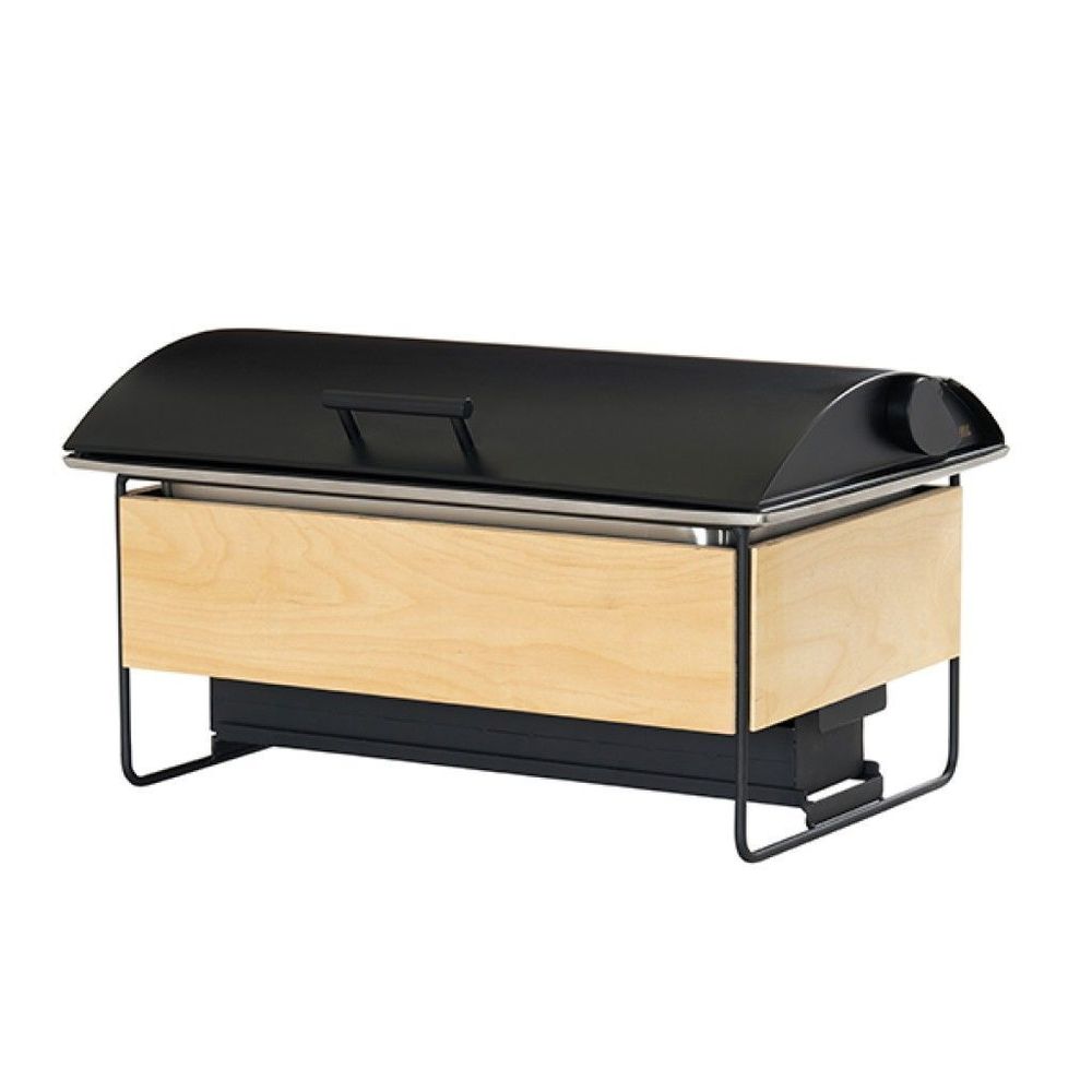 Cal-mil Logan Collection Birch Wood Chafer With Black Wire Frame, 23 X 15 X 13 Inch