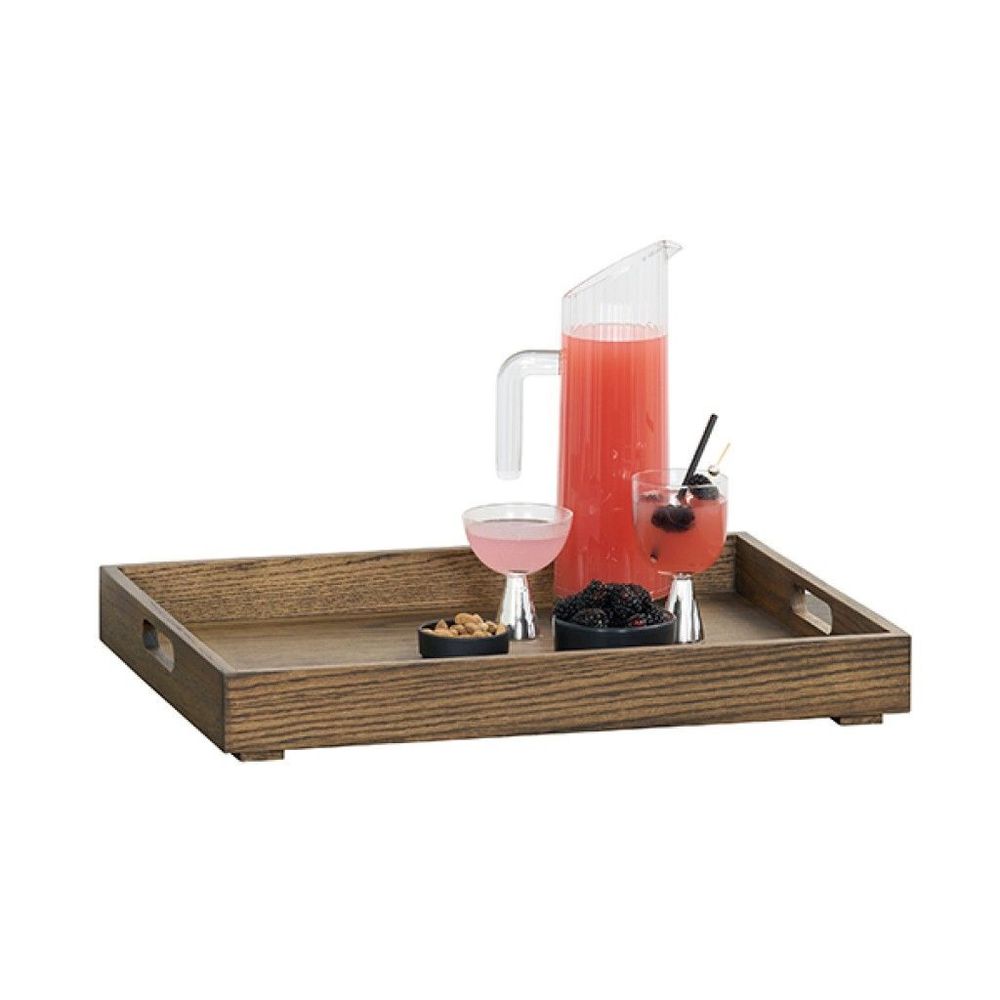 Cal-mil Melrose Collection Chocolate Brown Oak Wood Room Service Tray, 17 X 22.5 X 3 Inch