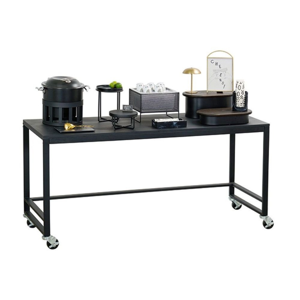 Cal-mil Black Hdpe Merchandising Table, 72 X 24 X 34 Inch