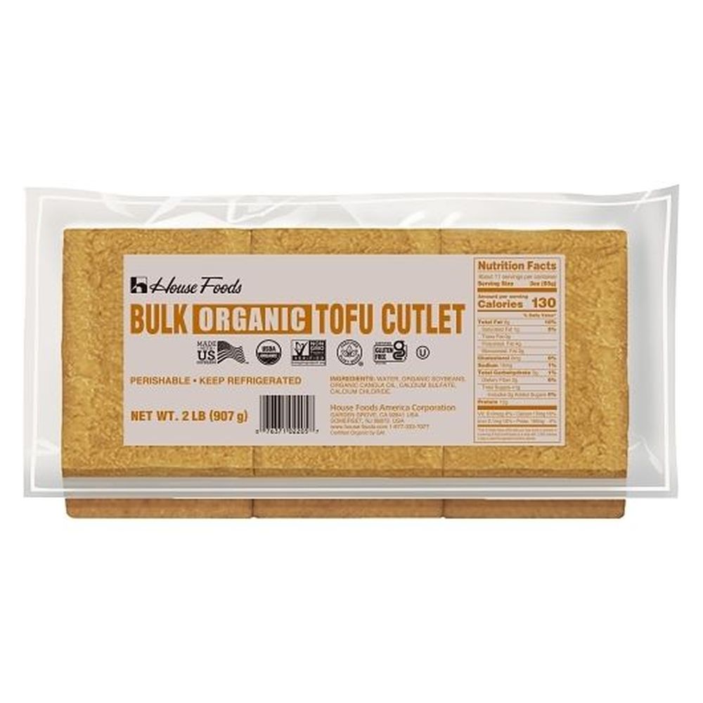 House Foods Organic Bulk Tofu Cutlet, 2 Pound -- 8 Per Case