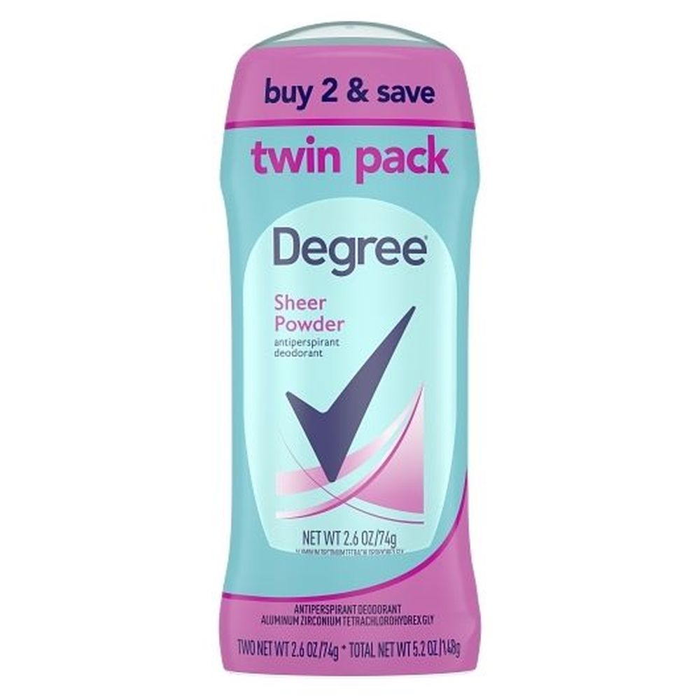 Women's Sheer Powder Anti-Perspirant Deodorant Invisible Solid Stick - Twin Pack
