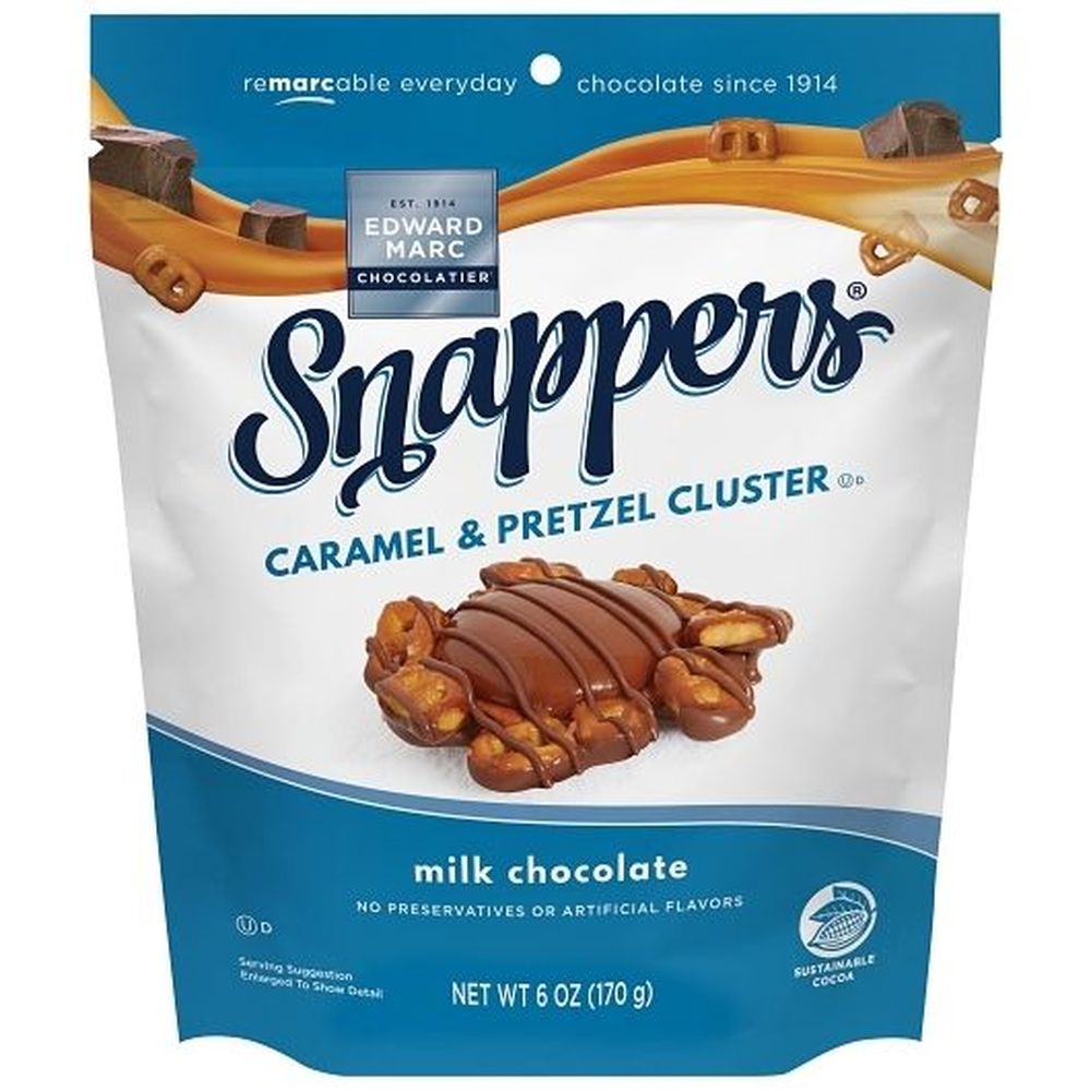 Snappers Milk Chocolate Caramel And Pretzel Cluster, 6 Ounce -- 10 Per Case