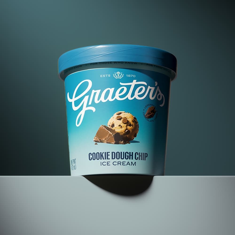 Graeters Cookie Dough Chocolate Chip Ice Cream, 1 Pint -- 8 Per Case