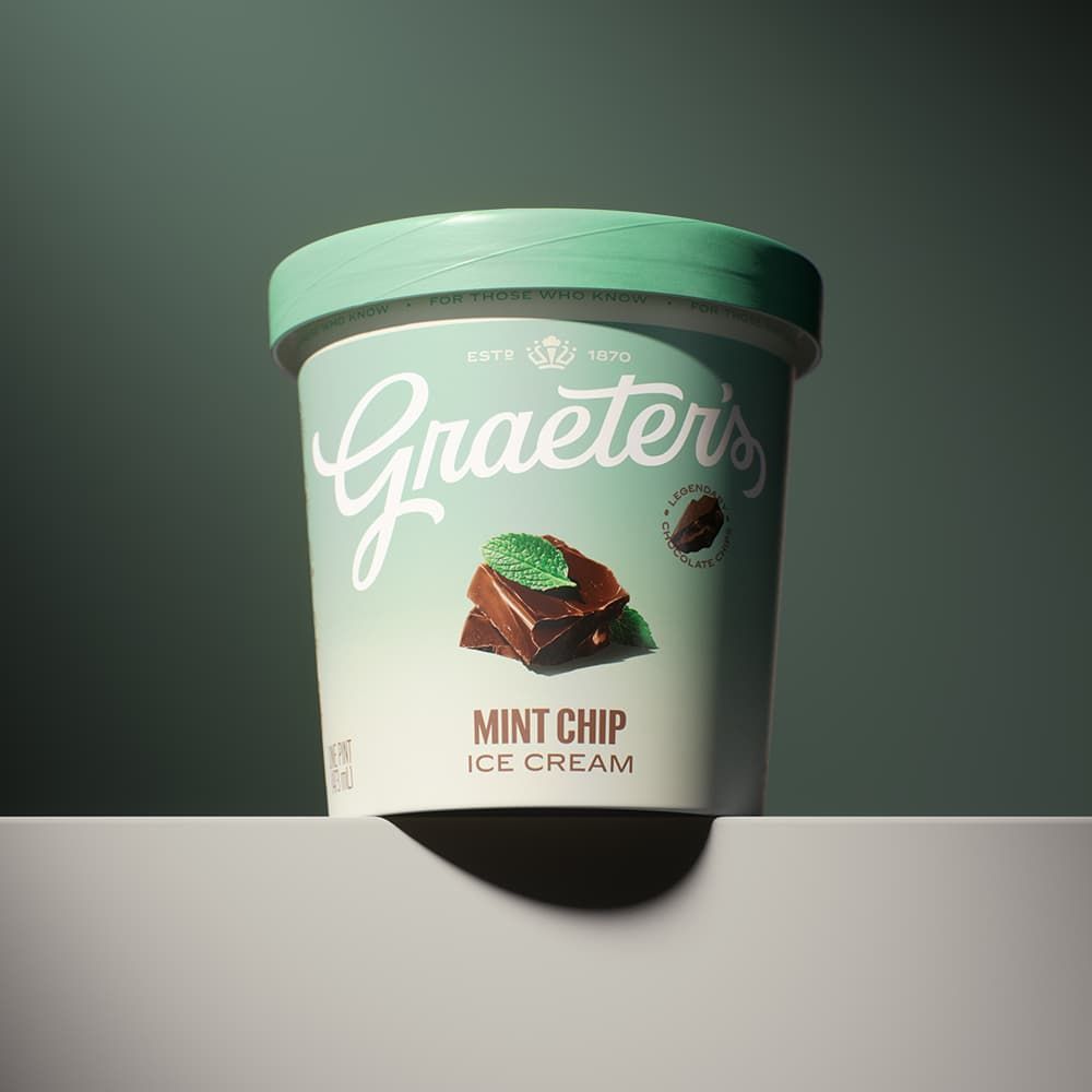 Graeters Mint Chocolate Chip Ice Cream, 16 Ounce -- 8 Per Case