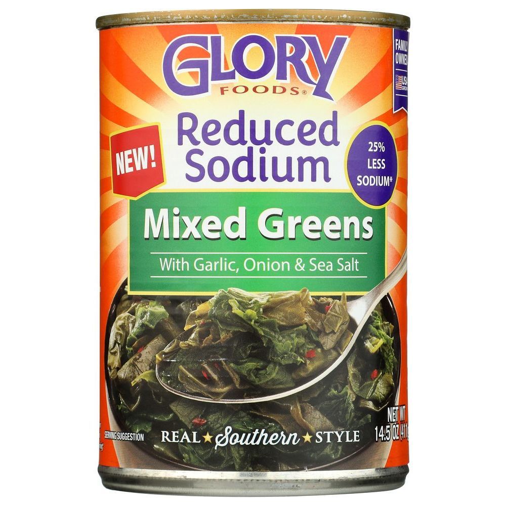 Glory Foods Reduced Sodium Mixed Greens, 14.5 Ounce -- 12 Per Case