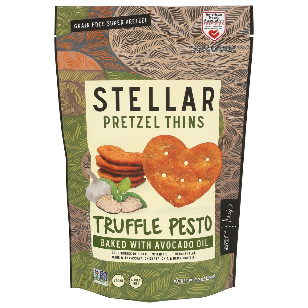 Stellar Truffle Pesto Pretzel Thins, 7.2 Ounce -- 12 Per Case