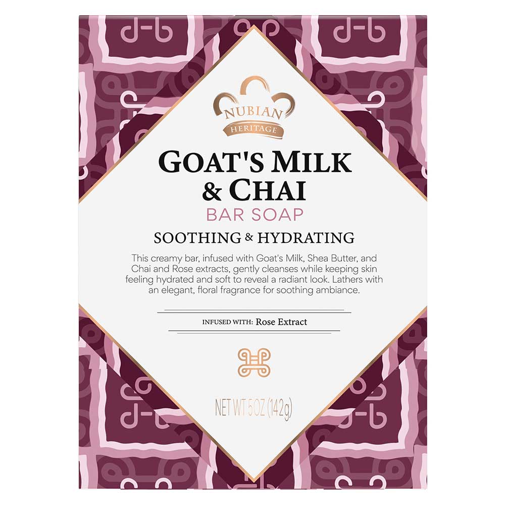 Nubian Heritage Goats Milk And Chai Soothing And Hydrating Bar Soap, 5 Ounce -- 24 Per Case