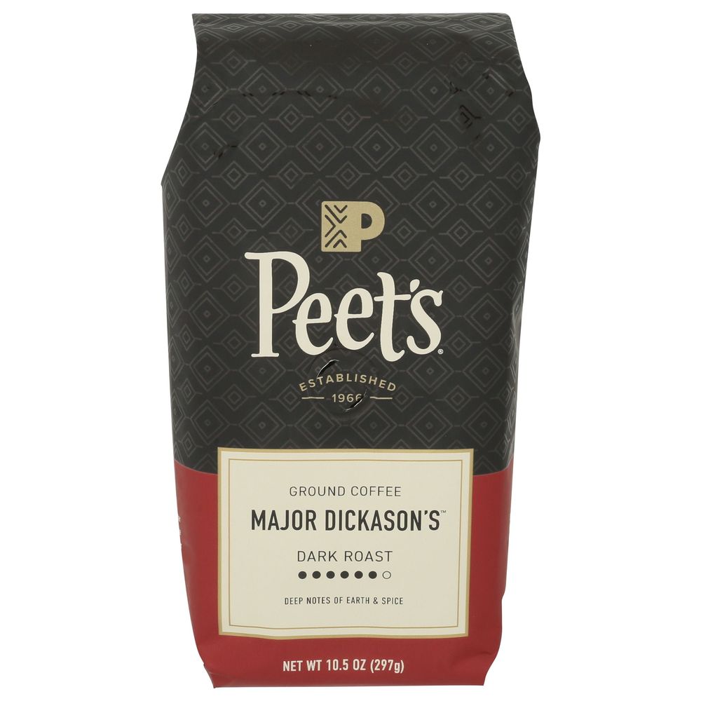 Peet's Major Dickason's Dark Roast Ground Coffee, 10.5 Ounce -- 6 Per Case