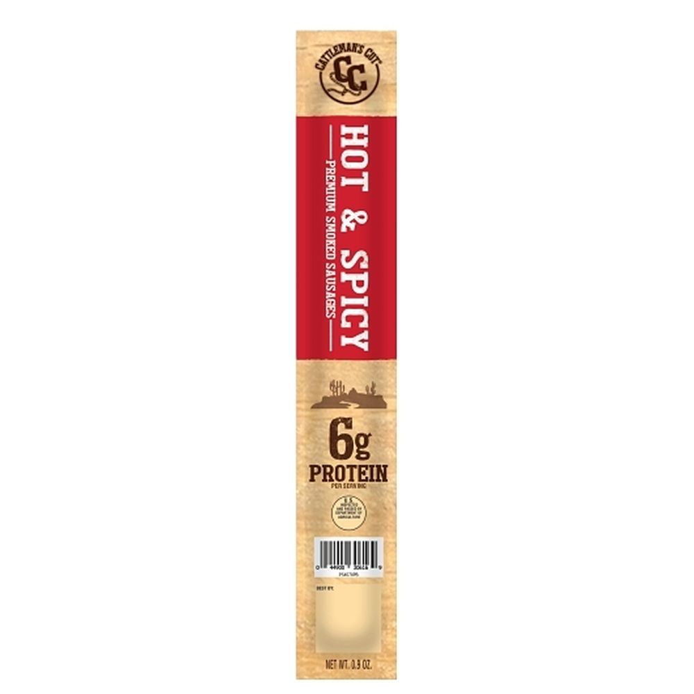 Cattlemans Cut Spicy Double Smoked Sticks, 0.9 Ounce -- 120 Per Case