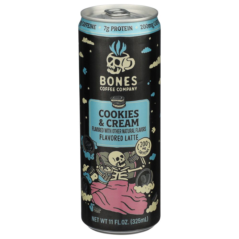 Bones Coffee Company Cookies N Cream Latte, 11 Fluid Ounce -- 12 Per Case