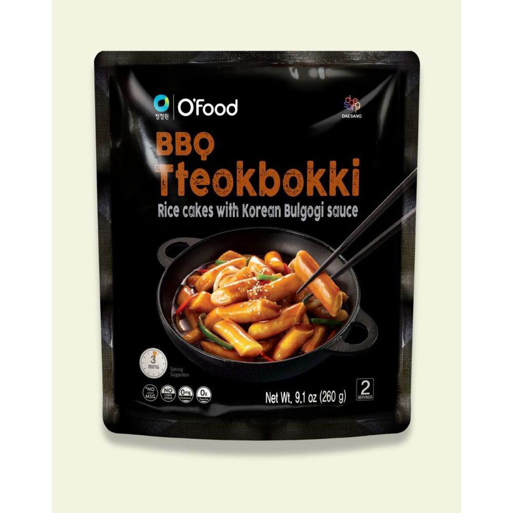 Ofood Bbq Tteokbokki Rice Cakes With Korean Bulgogi Sauce, 9.1 Ounce -- 12 Per Case