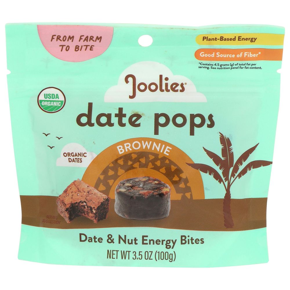 Joolies Organic Brownie Date Pops, 3.5 Ounce -- 6 Per Case