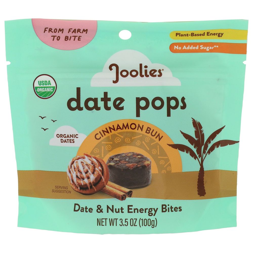 Joolies Organic Cinnamon Bun Date Pops, 3.5 Ounce -- 6 Per Case