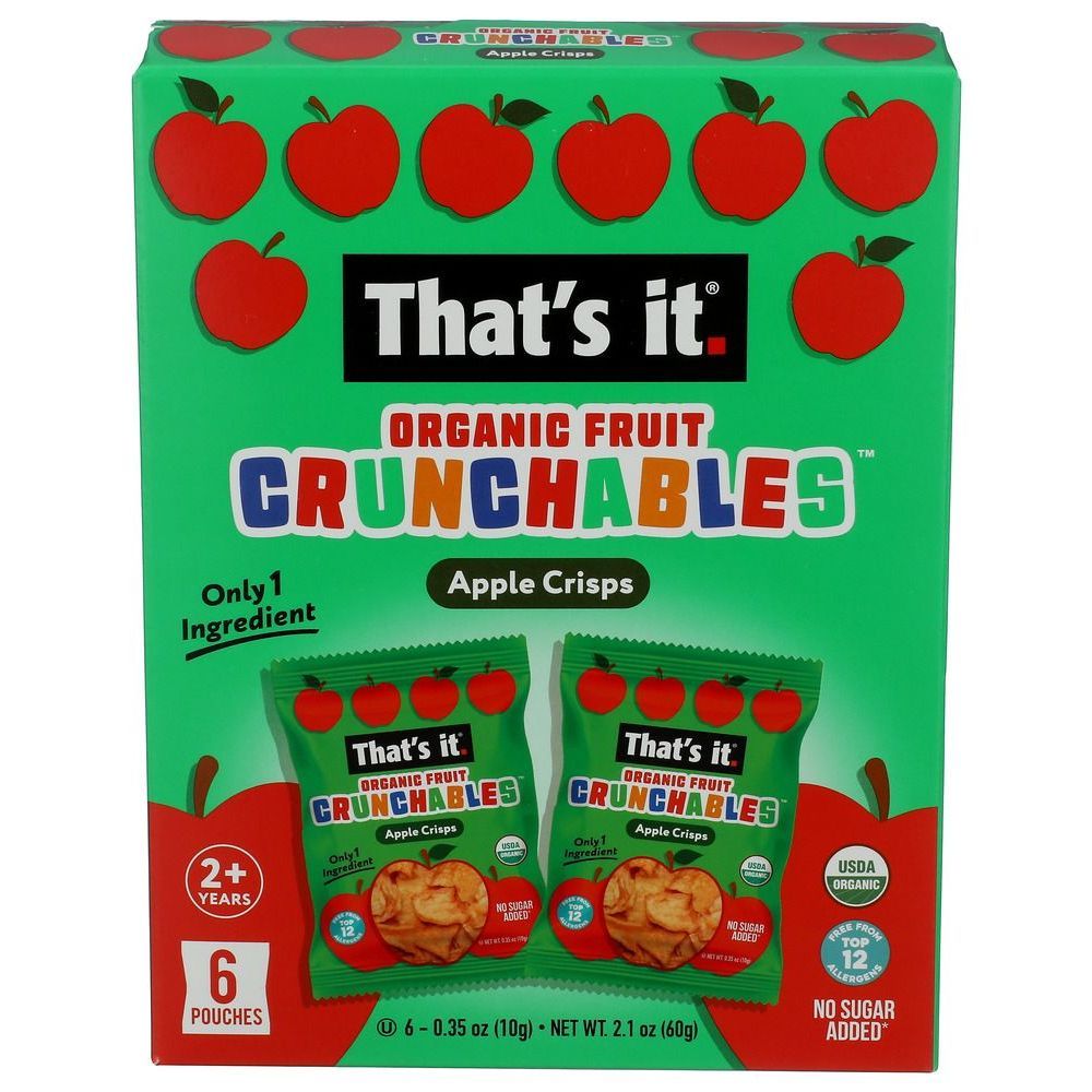 That's It Crunchables Chips Crujientes De Manzana Orgánica, 2.1 Onzas -- 6 Por Caja