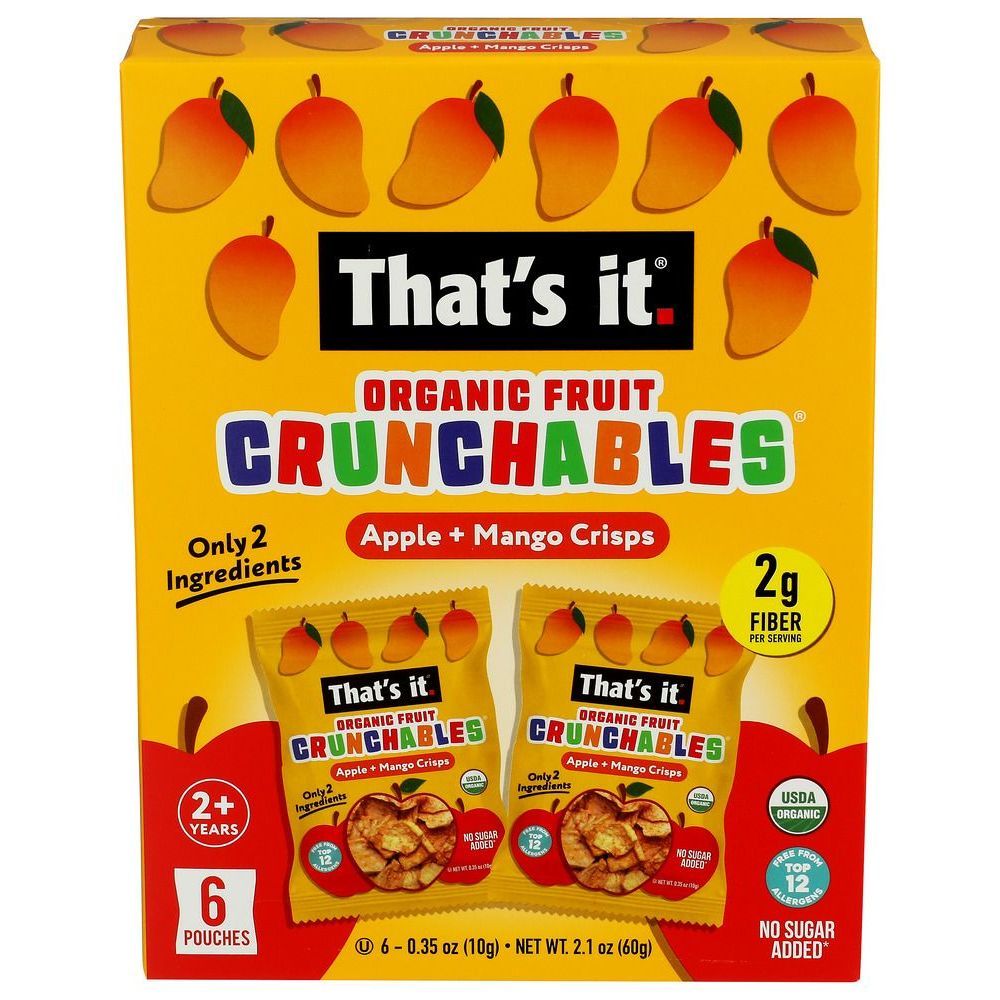 That's It Crunchables Organic Apple And Mango Crisps, 2.1 Ounce -- 6 Per Case