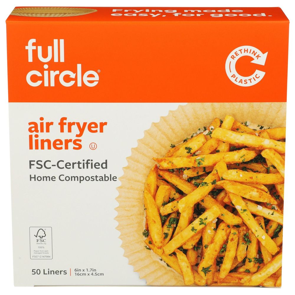 Full Circle Home Compostable Air Fryer Liner, 50 Count -- 6 Per Case