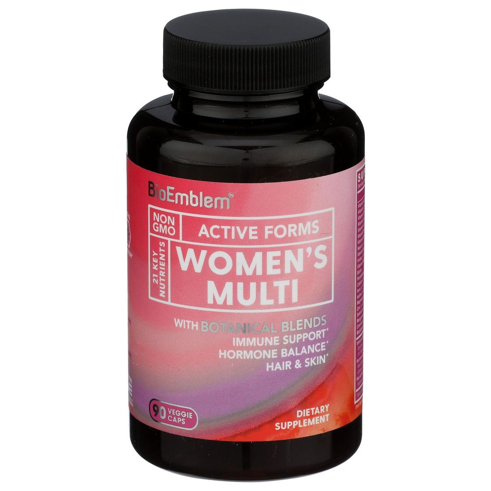Bioemblem Women's Multivitamin With Botanical Blends Veggie Capsules, 90 Count