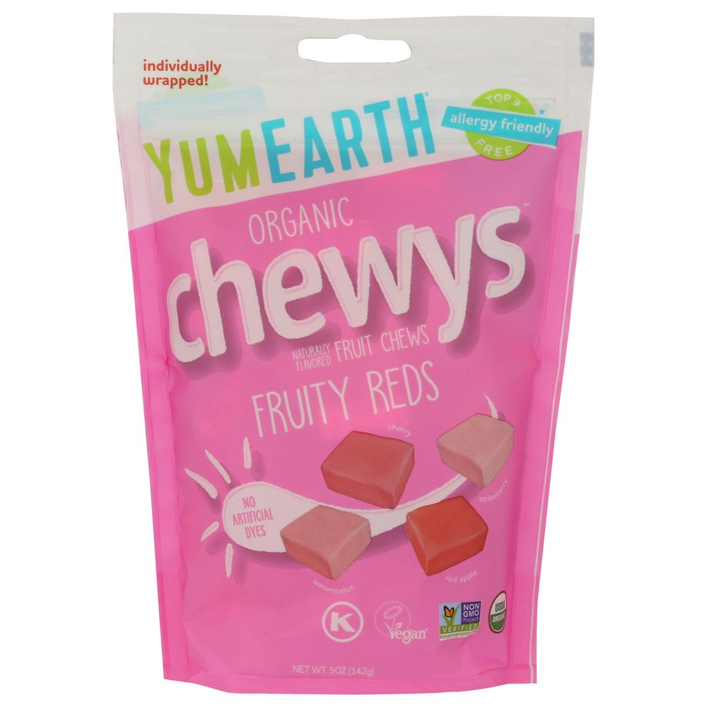 Yumearth Organic Fruity Reds Chew Candy, 5 Ounce -- 6 Per Case