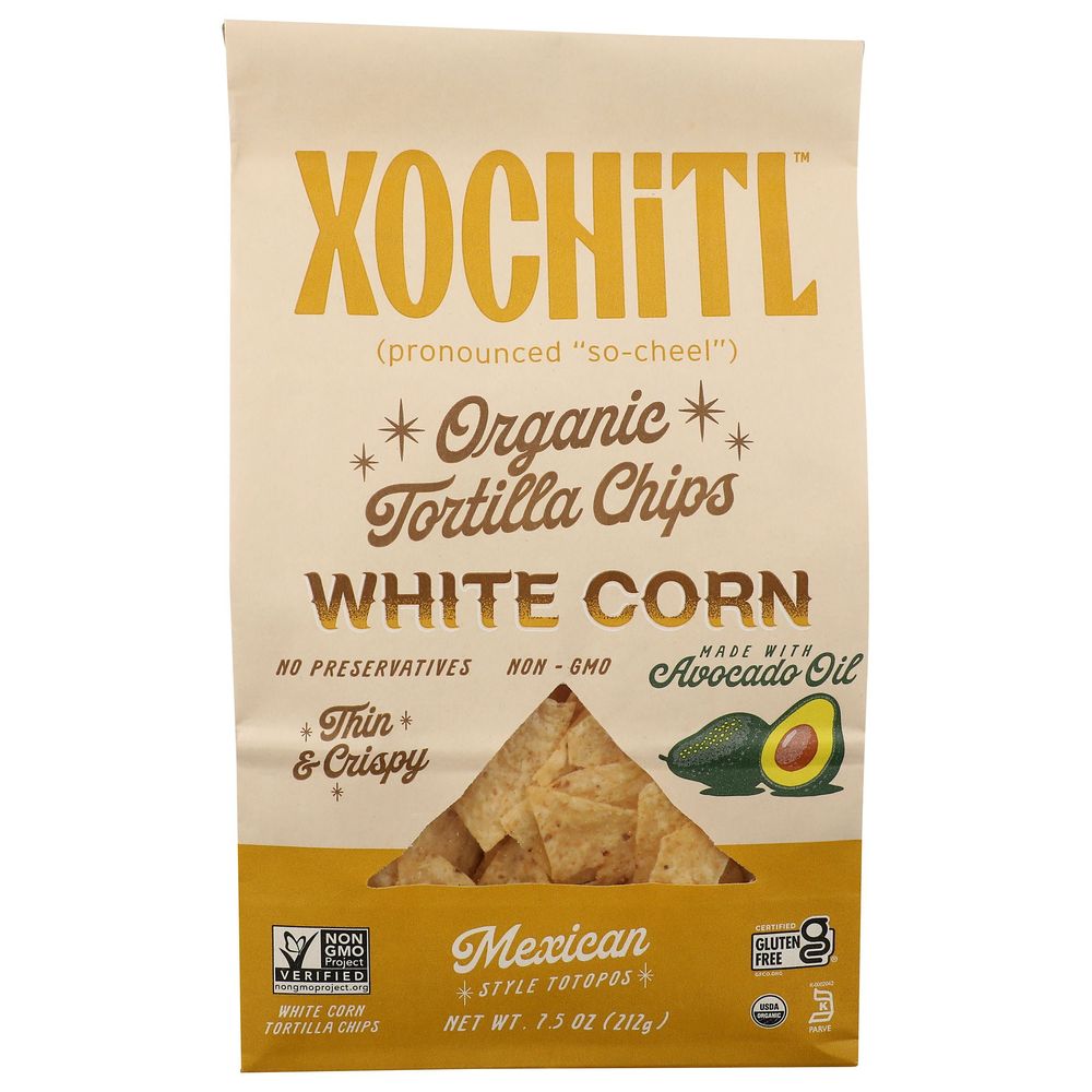Xochitl Organic White Corn Tortilla Chips, 7.5 Ounce -- 9 Per Case