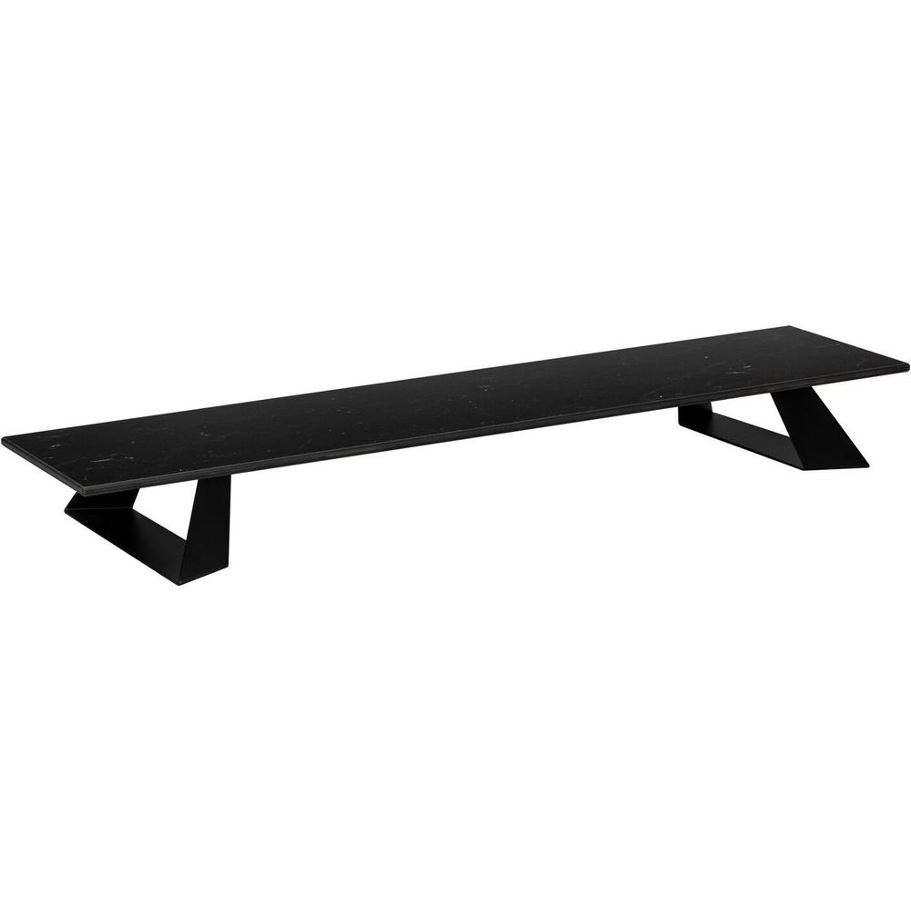 Rosseto Alto Narrow Rectangle Black Marble HPL Riser with 3 inch Black Legs
