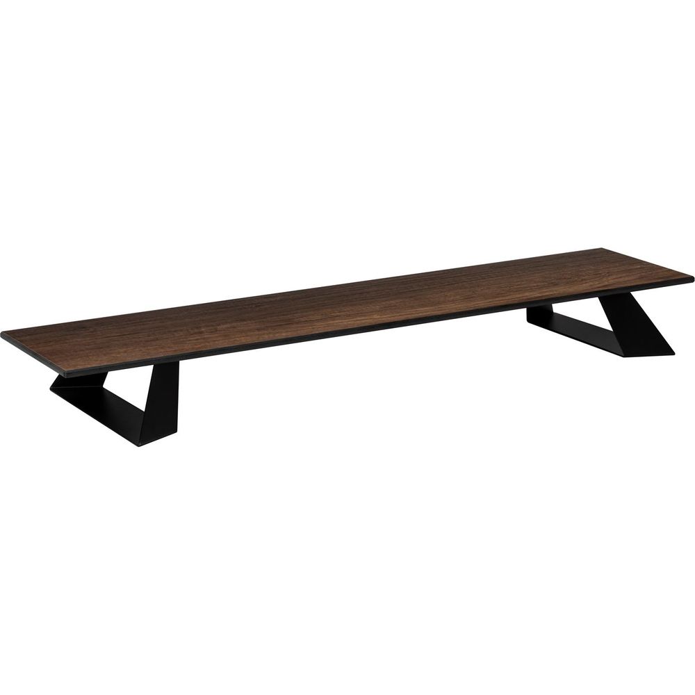 Rosseto Alto Narrow Rectangle Walnut HPL Riser with 3 inch Black Legs