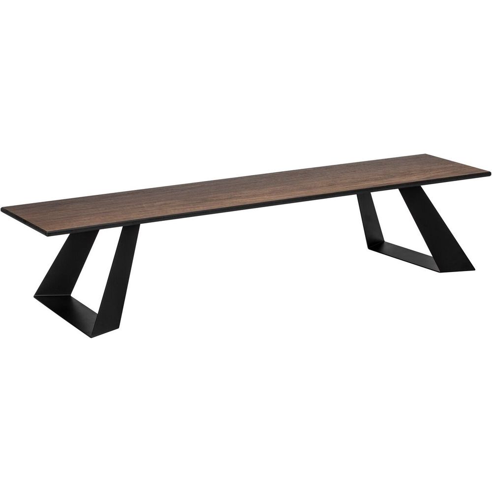 Rosseto Alto Narrow Rectangle Walnut HPL Riser with 6 inch Black Legs