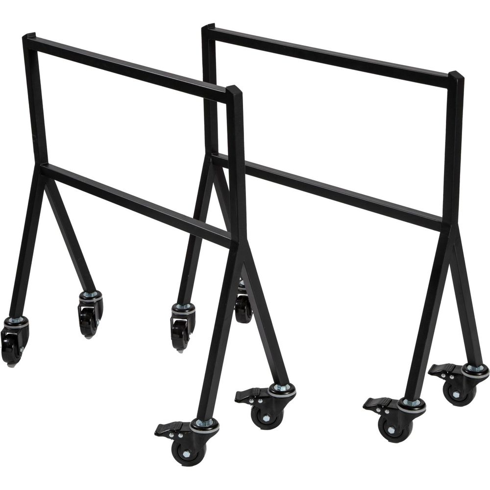 Rosseto Modulite Juego De 2 Piezas De Patas De Mesa Negras Con 4 Ruedas De 3 Pulgadas, 30 X 12 X 35 Pulgadas