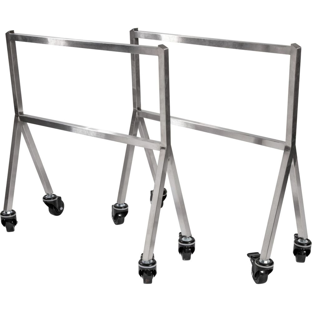 Rosseto Modulite Juego De 2 Piezas De Patas De Mesa De Acero Inoxidable Con 4 Ruedas De 3 Inch, 30 X 12 X 35 Inch