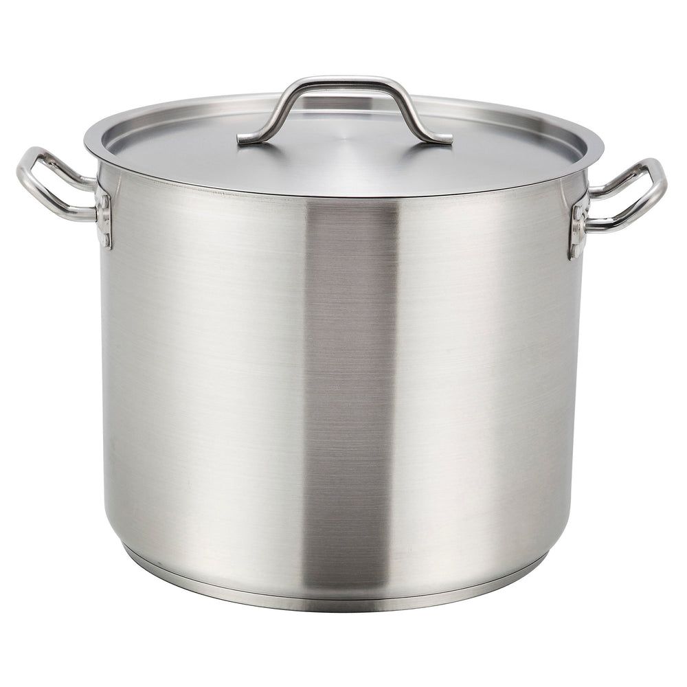 Winco 18/8 Stainless Steel Stock Pot With Cover, 20 Quart Capacity -- 4 Per Case