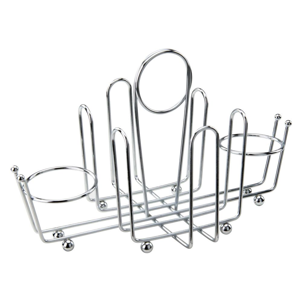 Winco Wire Chrome-plated Finish Cruet Rack For Salt/pepper Shaker And Sugar Packet, 8.5 Inch Length