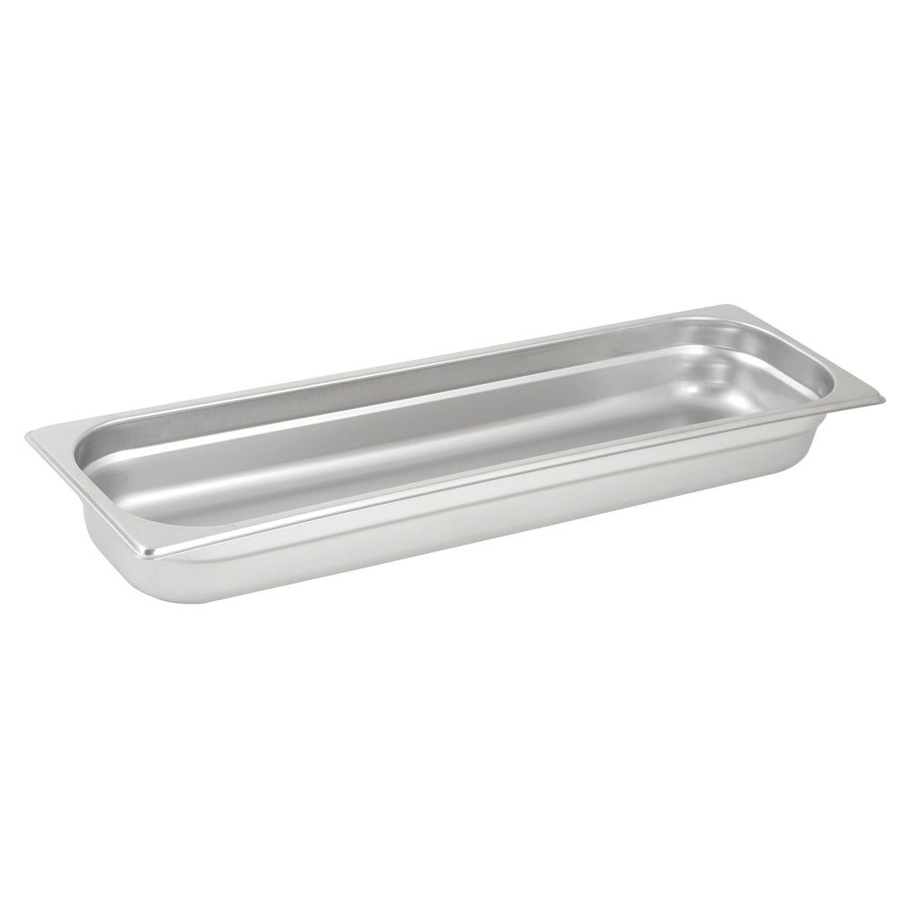 Winco 25 Gauge 18/8 Stainless Steel Anti-jamming Half Long Steam Table Pan, 2 1/2 Inch Depth