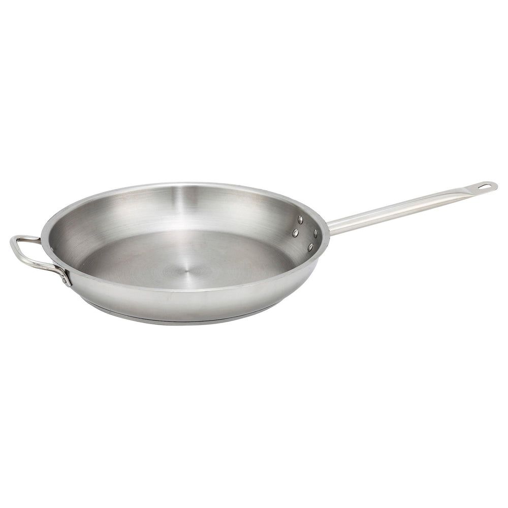 Winco 18/8 Stainless Steel Fry Pan, 12-1/2 X 2 Inch