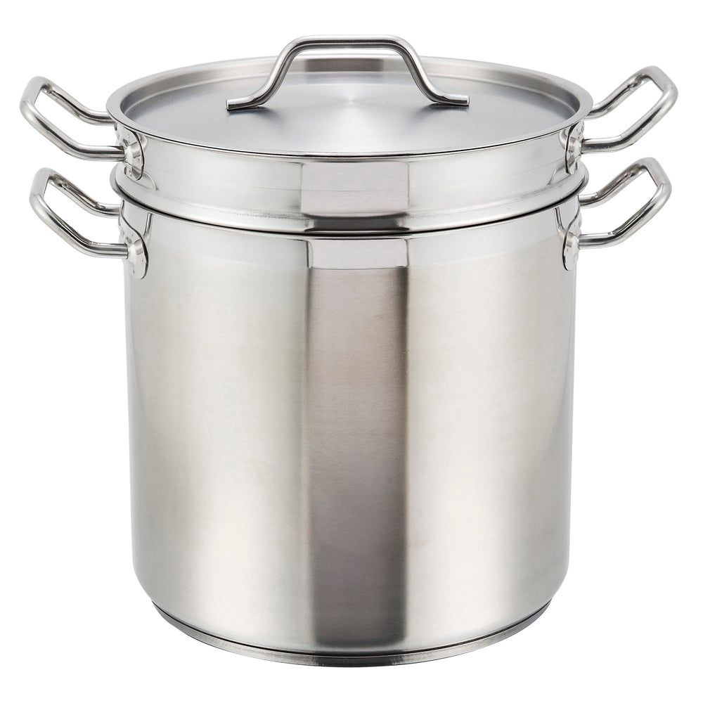 Winco 18/8 Stainless Steel Double Boiler With Cover, 20 Quart Capacity
