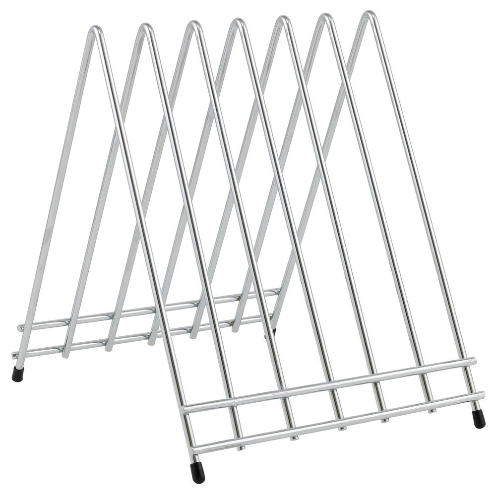 Winco Chrome Plated Cutting Board Rack With 6 Slots And Accessory Hooks, 11 X 9.25 X 11 Inch