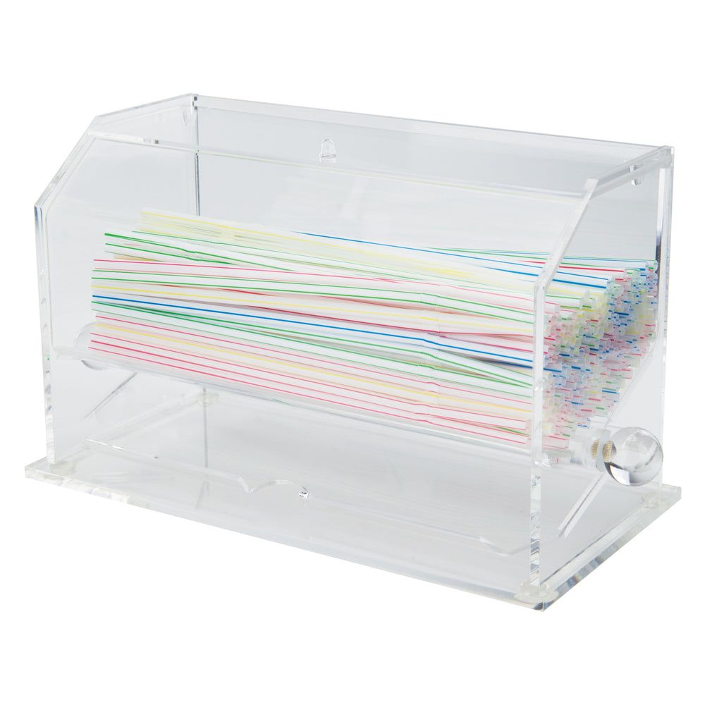 Winco Clear Acrylic Straw Dispenser, 10 3/4 X 4 3/4 X 7 Inch